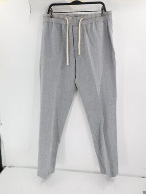 James Perse Pants Mens 4 Linen Cotton Straight Leg Jogger waist Drawstring Gray